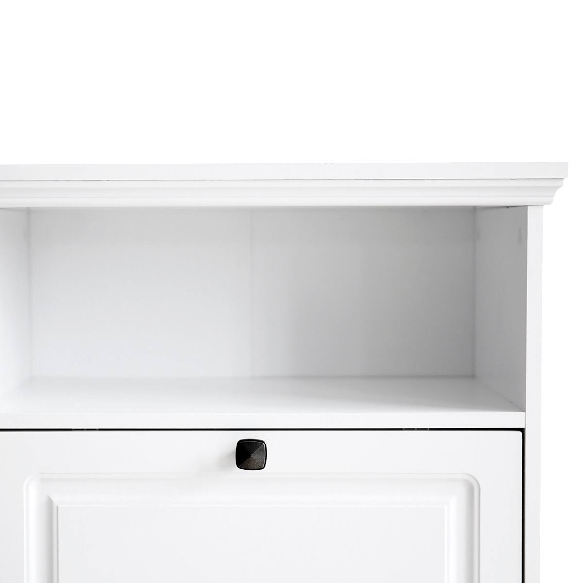 White Pet Feeding Station with Food Storage Cabinet B413520