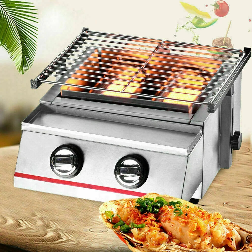 2 Burner Stainless Steel Portable Gas Grill K139