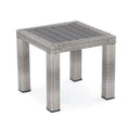 20 in. Gray Faux Wood Wicker Outdoor Side Table Q9165