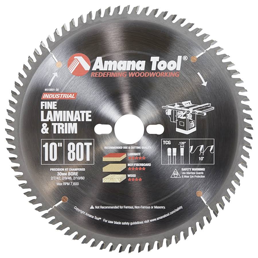 Carbide Tipped 10x22 D x 80T TCG Cut-Off and Crosscut Saw Blade V301102
