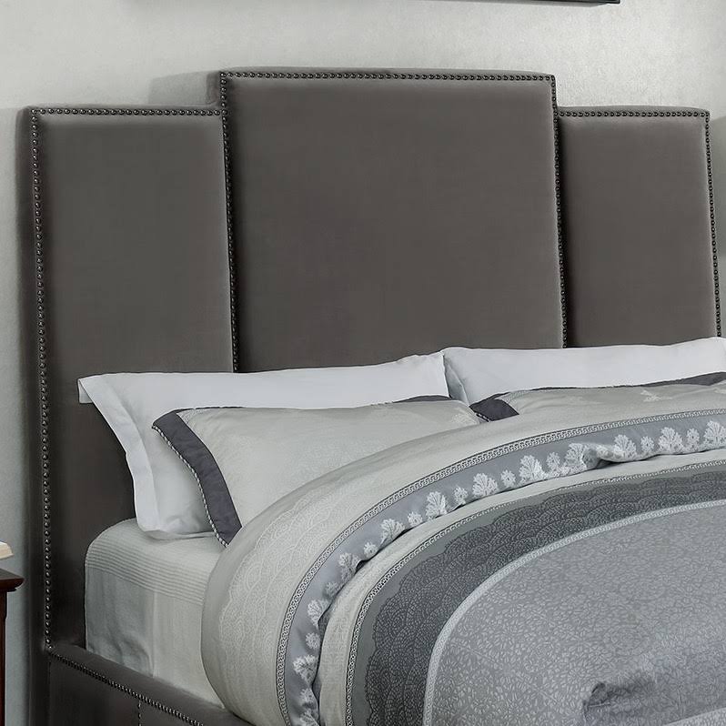 Grey Upholstered Bed Full O814