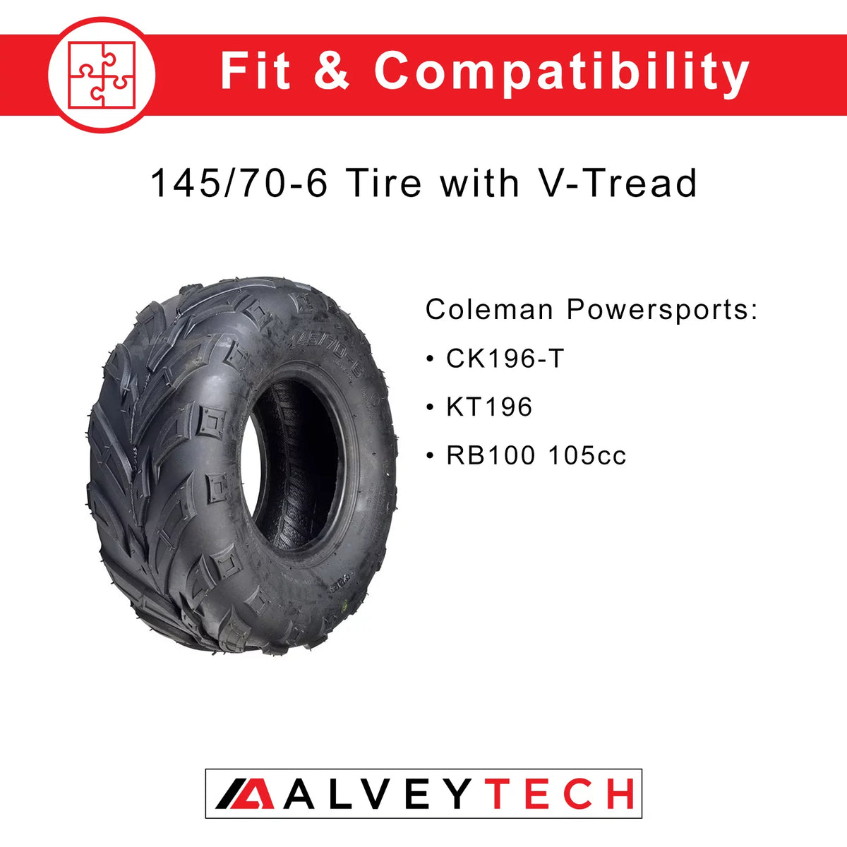 145/70-6 Front Tire with V-Tread All Terrain J887
