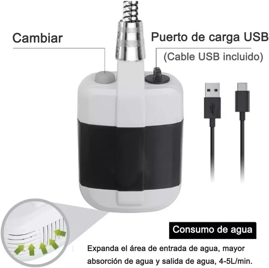 Portable Electric Shower with Battery Powered Pump Shower Head Nozzle T47364