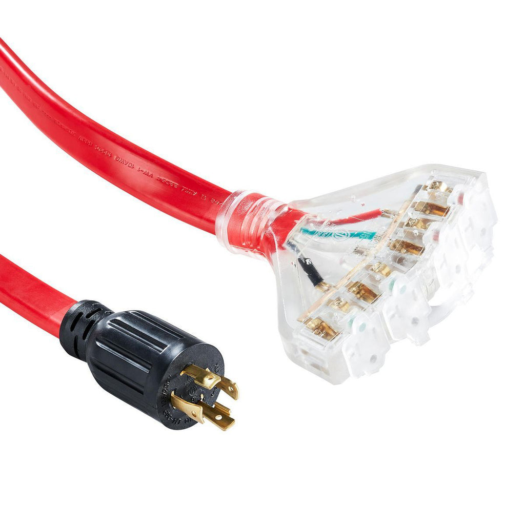 25 ft. 30 Amp 125/250V 4-Outlet Generator Extension Cord C2241