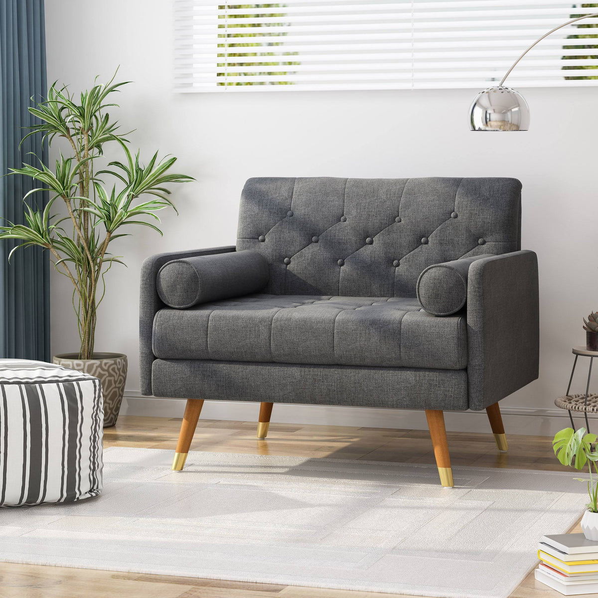 Dark Gray Fabric Club Chair Z88529