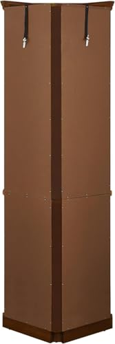 Lighted Corner Curio Cabinet with 4 Adjustable Shelves, Mirrored Back Panel, 4 Tempered Doors, 23.75"×11.75"×70", Cherry H636