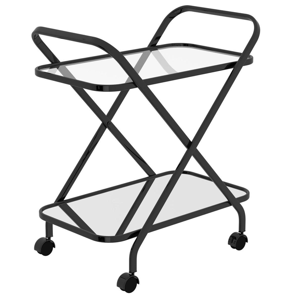 Black 2-Tier Bar Cart X77746