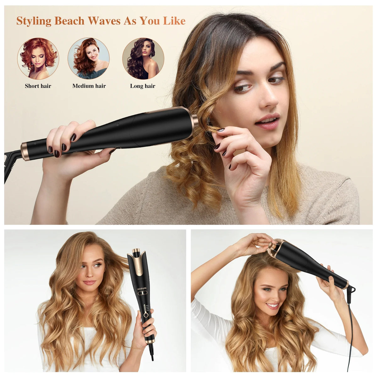 Gold 1" Rotating Barrel Curling Iron Z19588