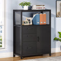 3 Drawer Lateral File Cabinet with Open Shelves B705578
