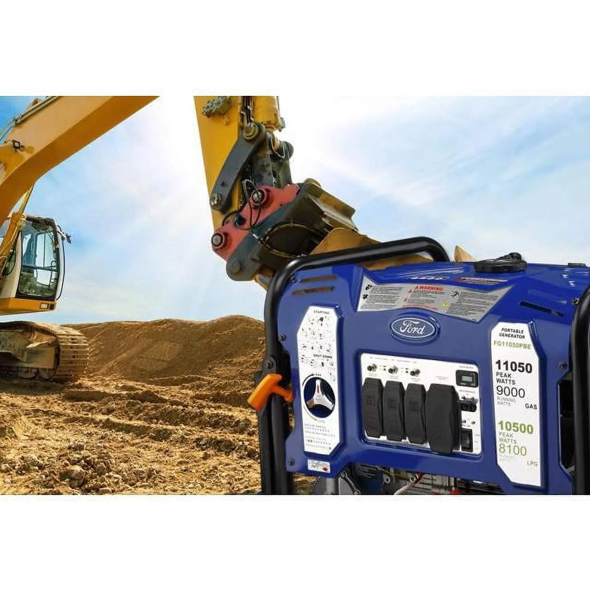 11050W Dual Fuel Portable Electric Start Generator, Blue V2064