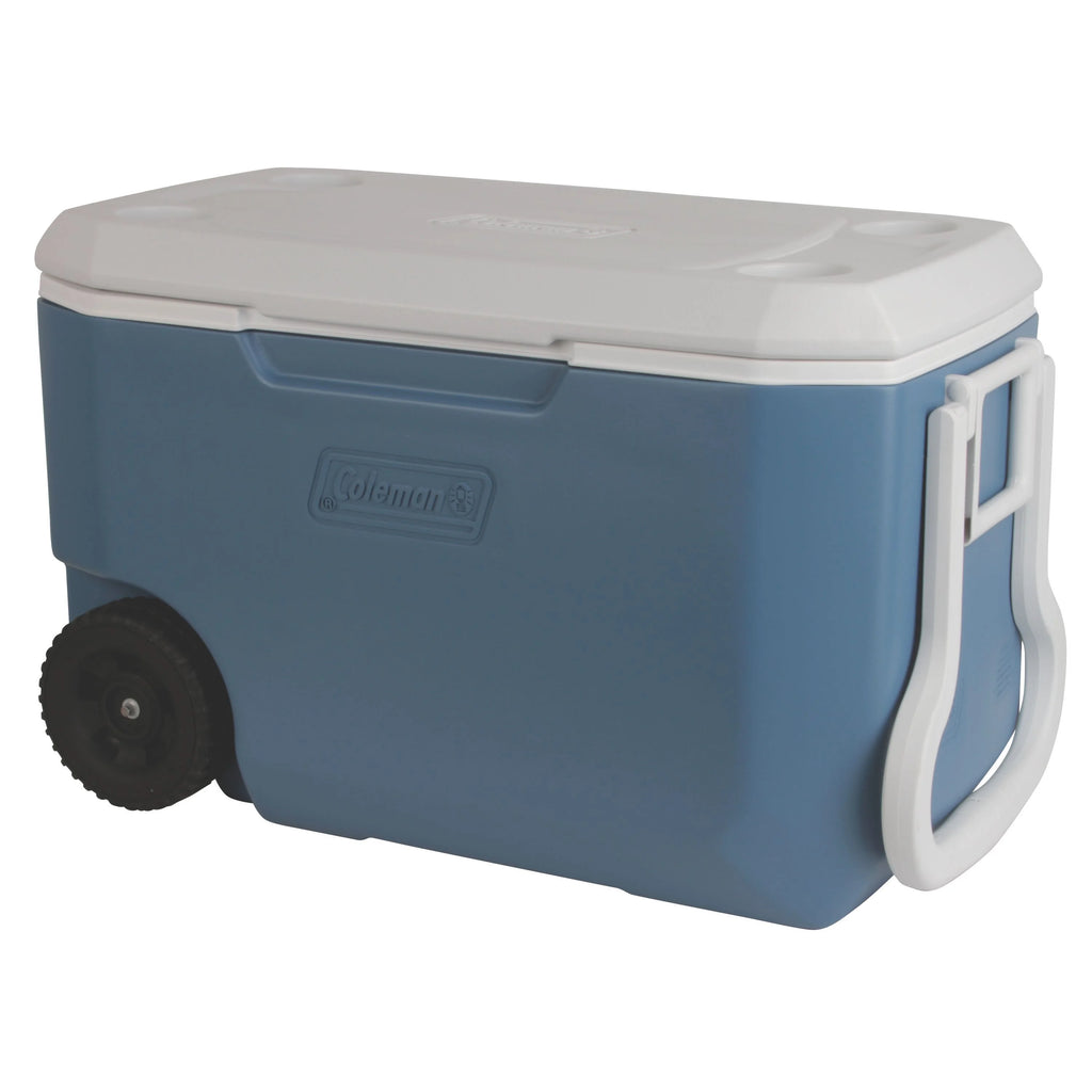 62-Quart Hard Cooler with Wheels, Blue Z648