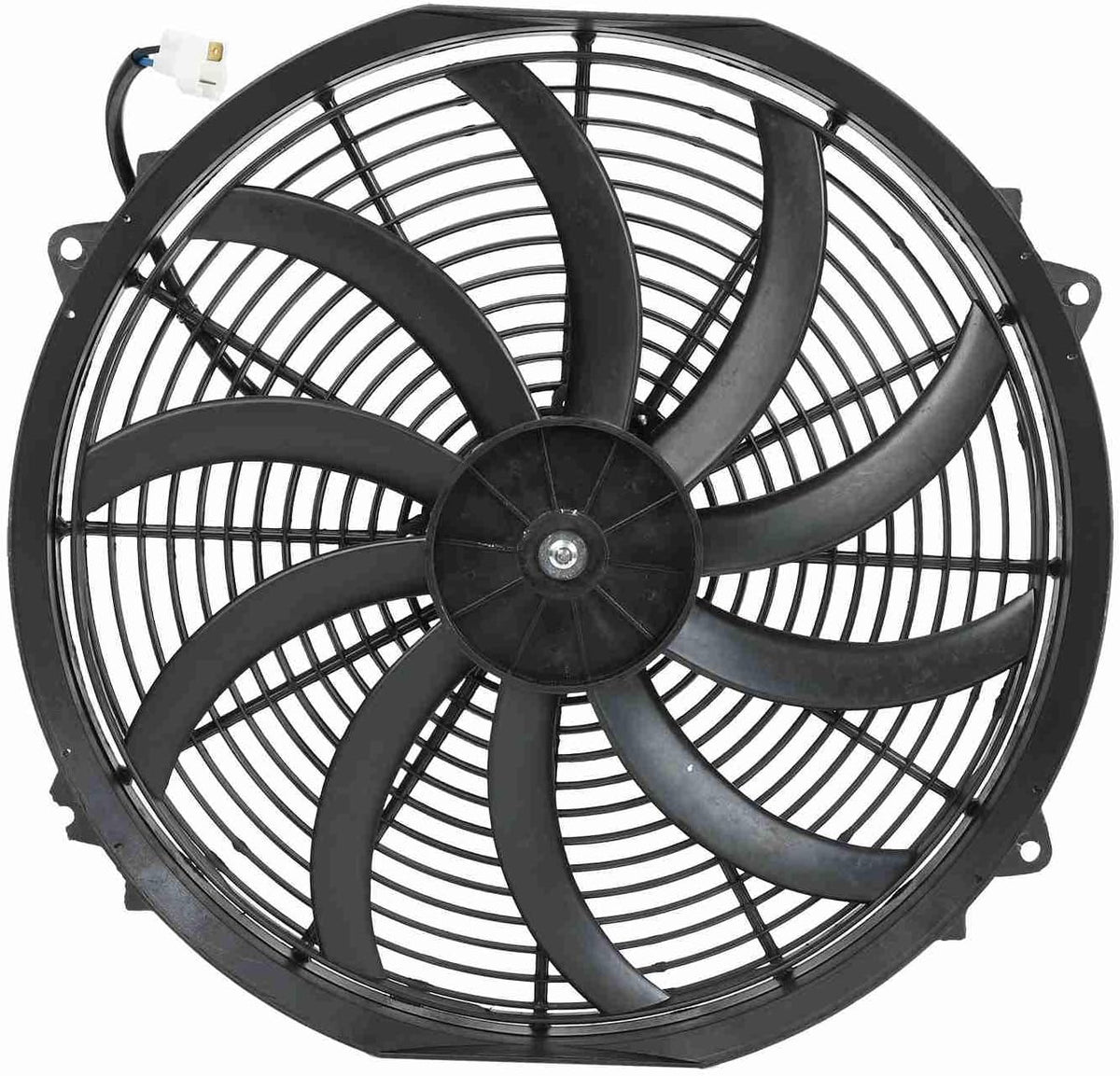 16" 12V Black Slim Electric Cooling Radiator Fan Assembly with Fan Mounting Kit Pack of 2 L21774