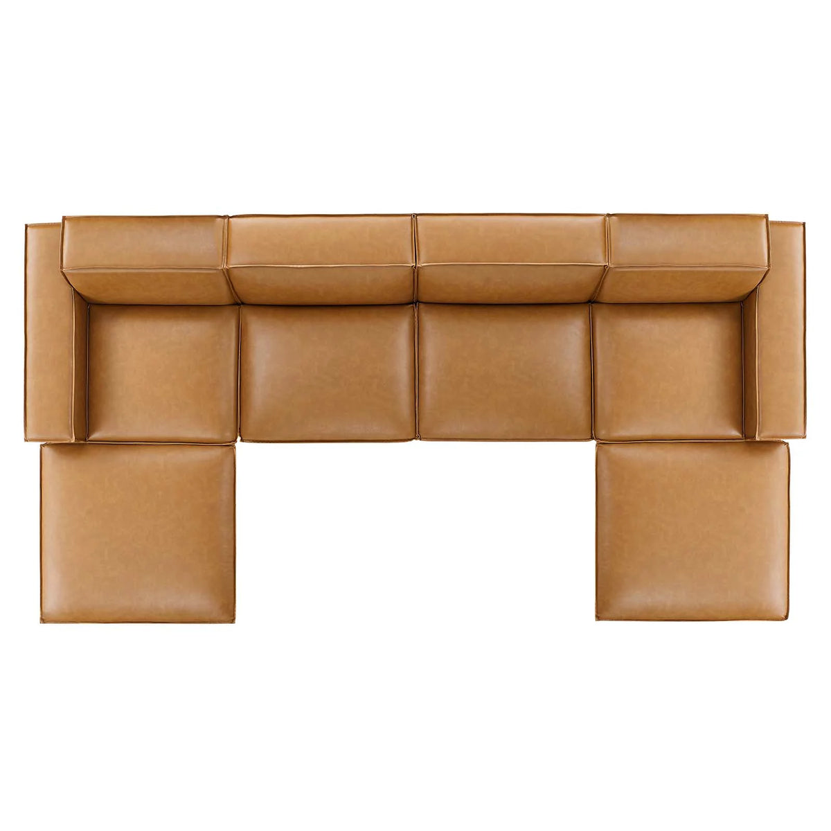 Tan 6-Piece Vegan Leather Sectional Sofa L96430