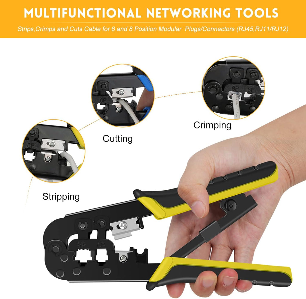 RJ45 Crimping Tool Kit Ethernet Crimp Tool Set G799188