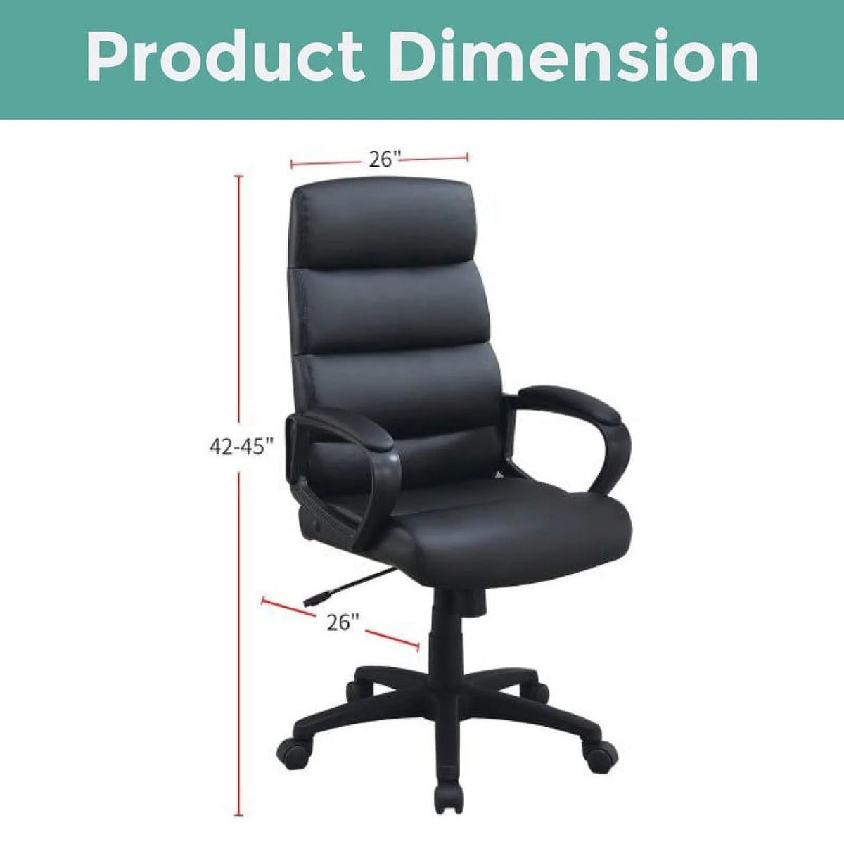 Black Bonded Leather Office Chair H9453