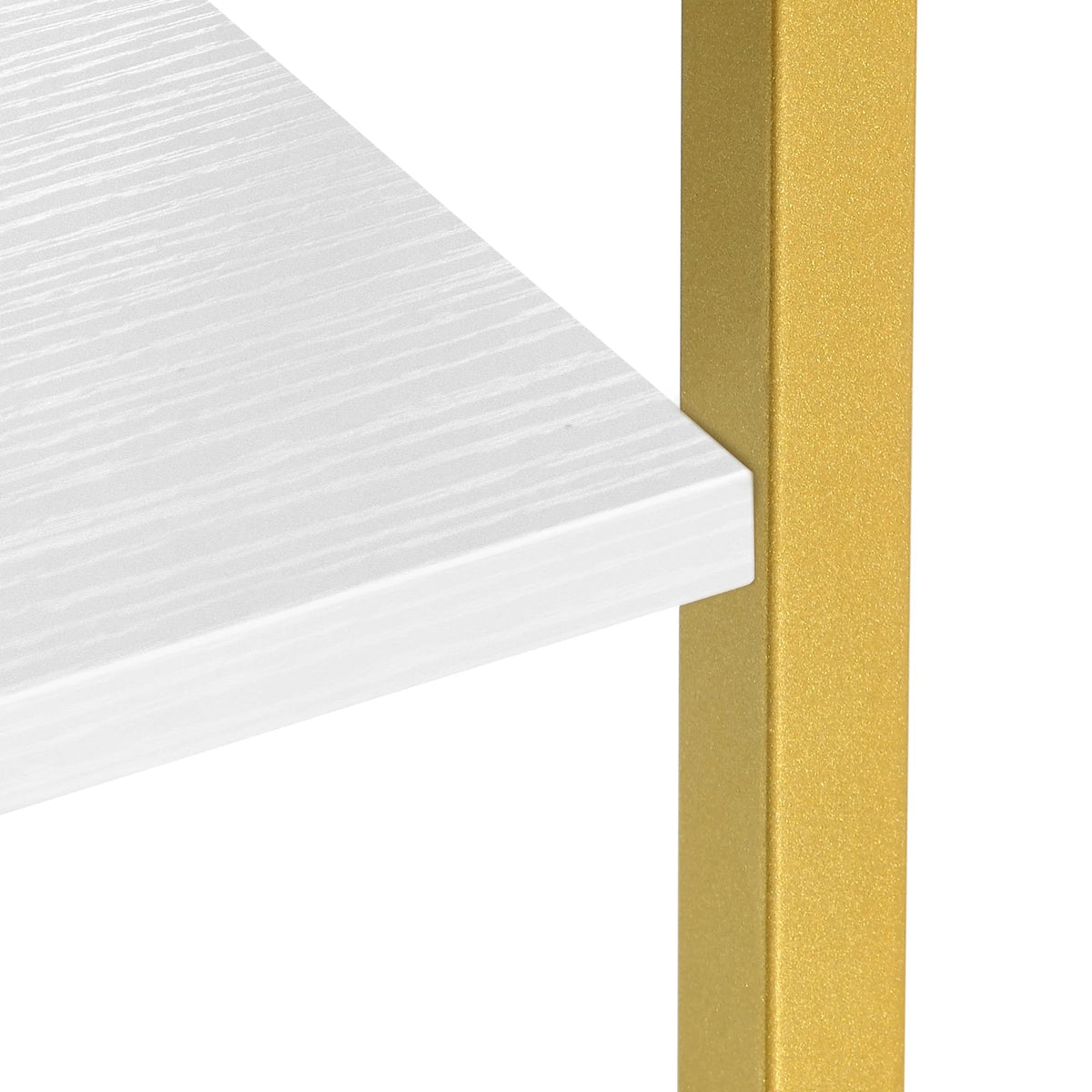5-Tier Gold and White Bookshelf Y52665