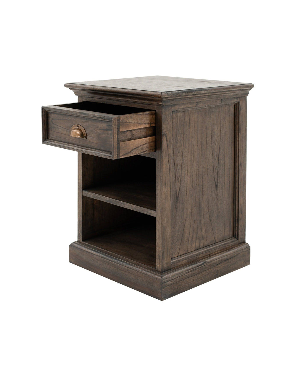 White Bedside Table with Shelves Q2075