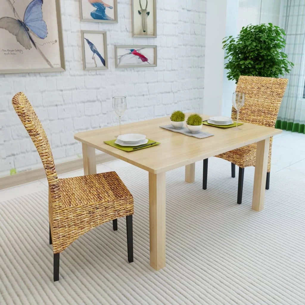 Dining Chairs 2 pcs Abaca and Solid Mango Wood B2504