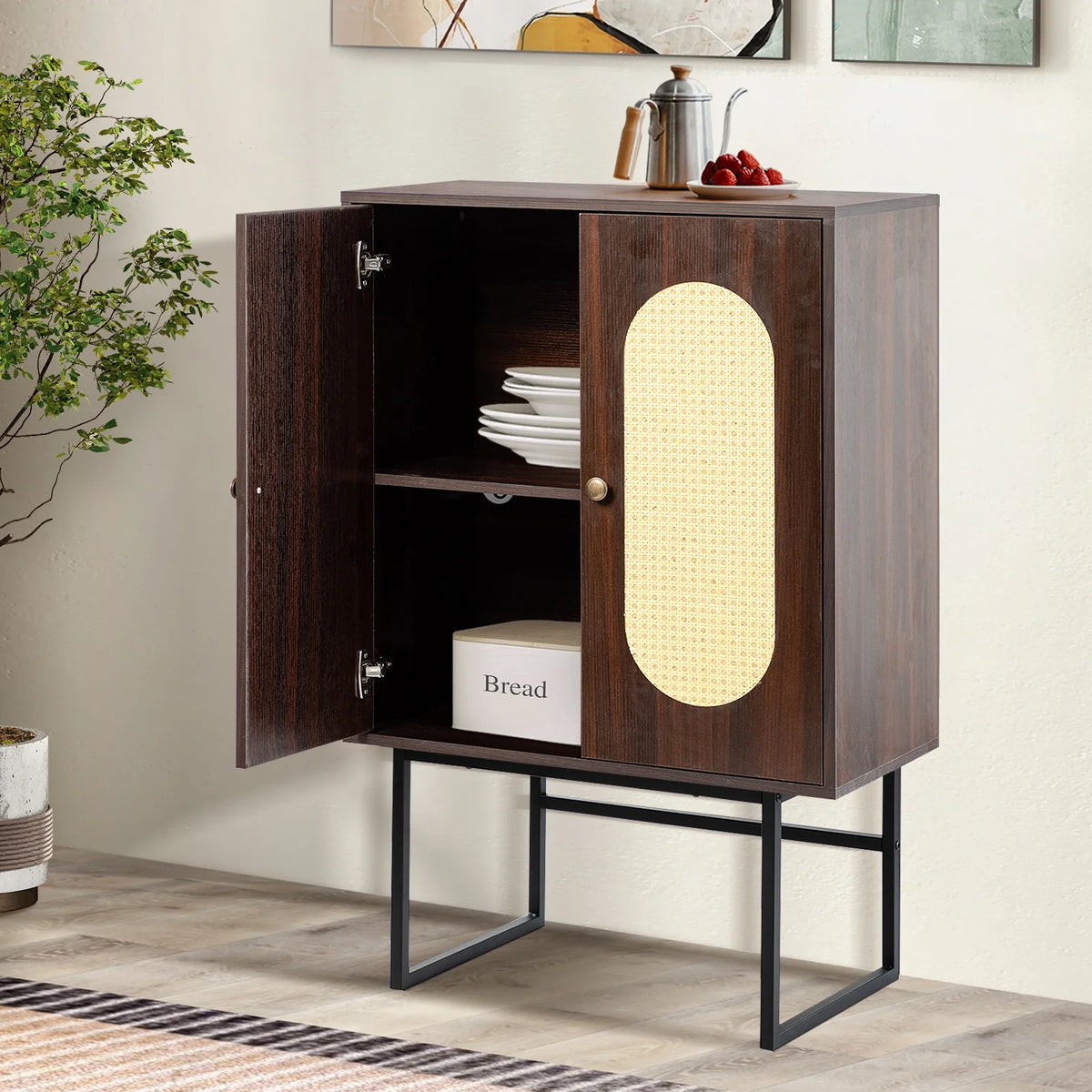 36" Rattan Woven 2 Door Sideboard W73463
