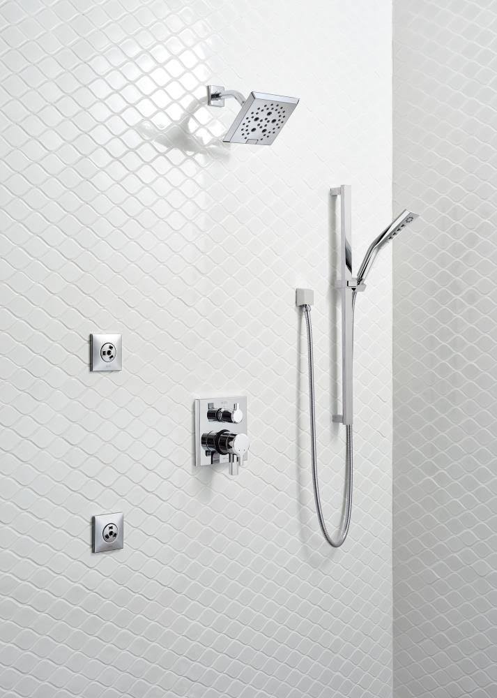 2-Handle Valve Trim with 6-Setting Diverter, Black Stainless T4949