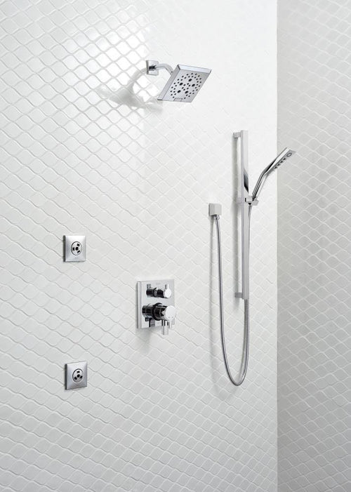 2-Handle Valve Trim with 6-Setting Diverter, Black Stainless T4949