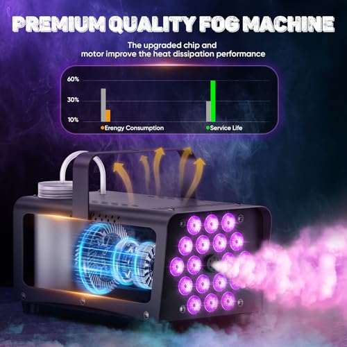 800W Fog Machine with 13-Color LED Effects X637