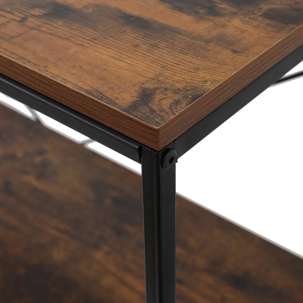 Brown Metal and Wood 4 Shelf Bookcase I4778