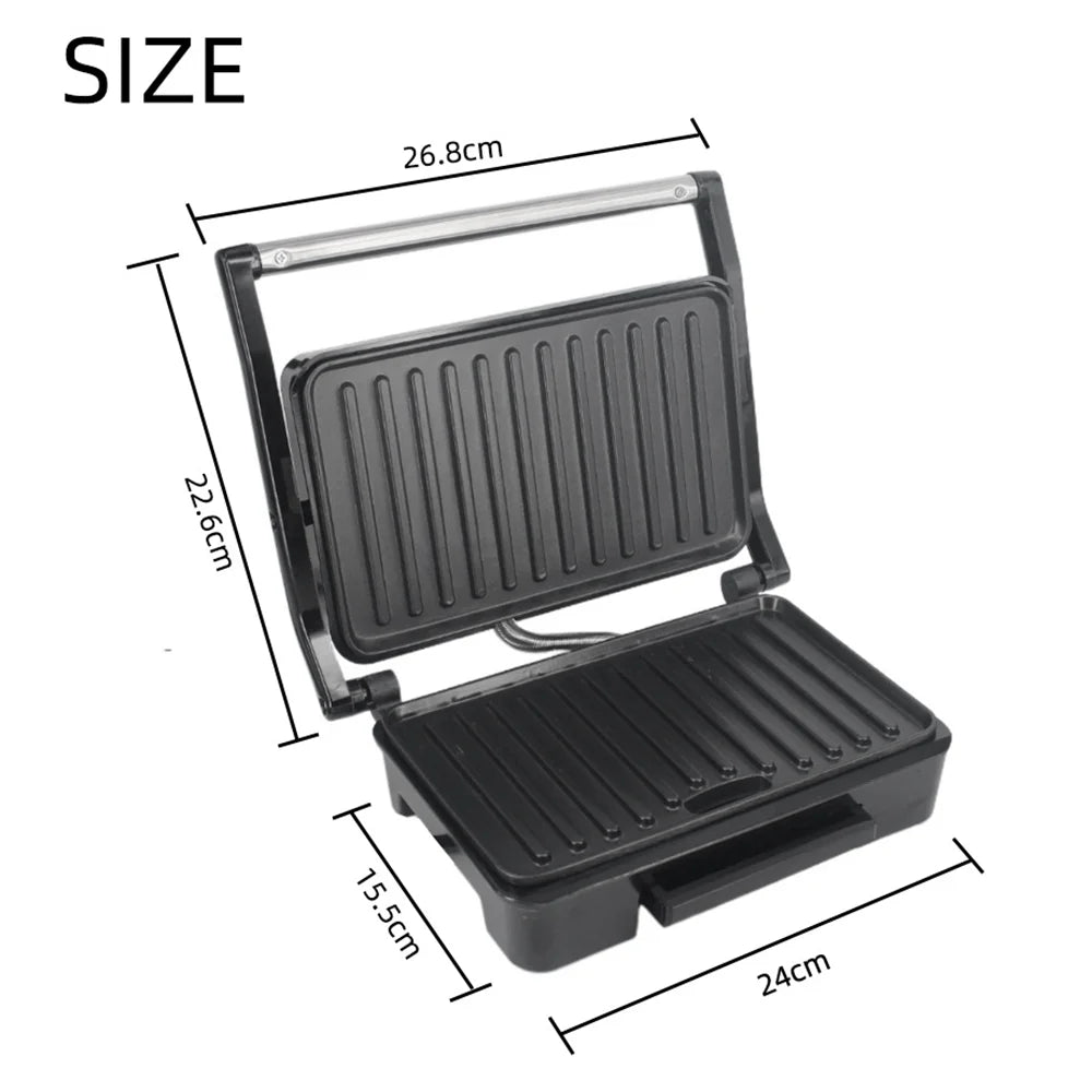 Stainless Steel 850W Nonstick Panini Maker Sandwich Machine P7592
