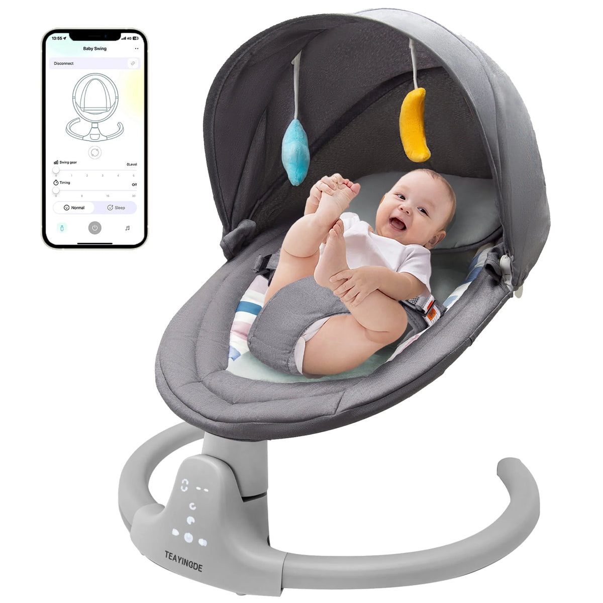 Baby Swing for Infants, 5 Speed Settings, 10 Lullabies, Pink I740