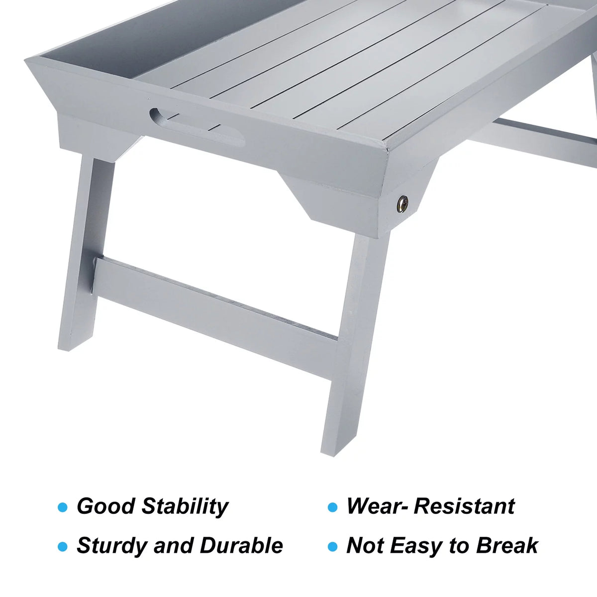 Folding Legs Portable Wooden Table Bed Tray Grey N305