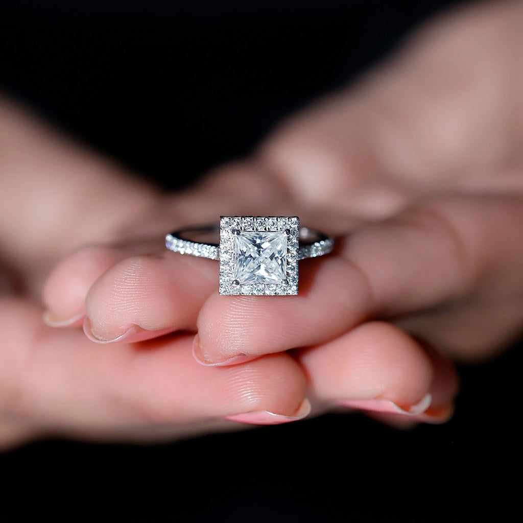 14K White Gold Moissanite Engagement Ring US 9.00 R198652