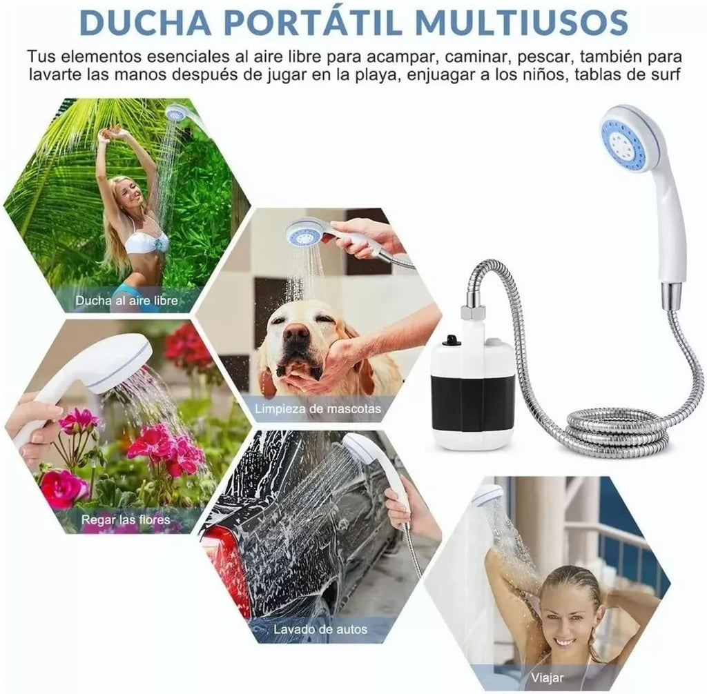 Portable Electric Shower with Battery Powered Pump Shower Head Nozzle T47364