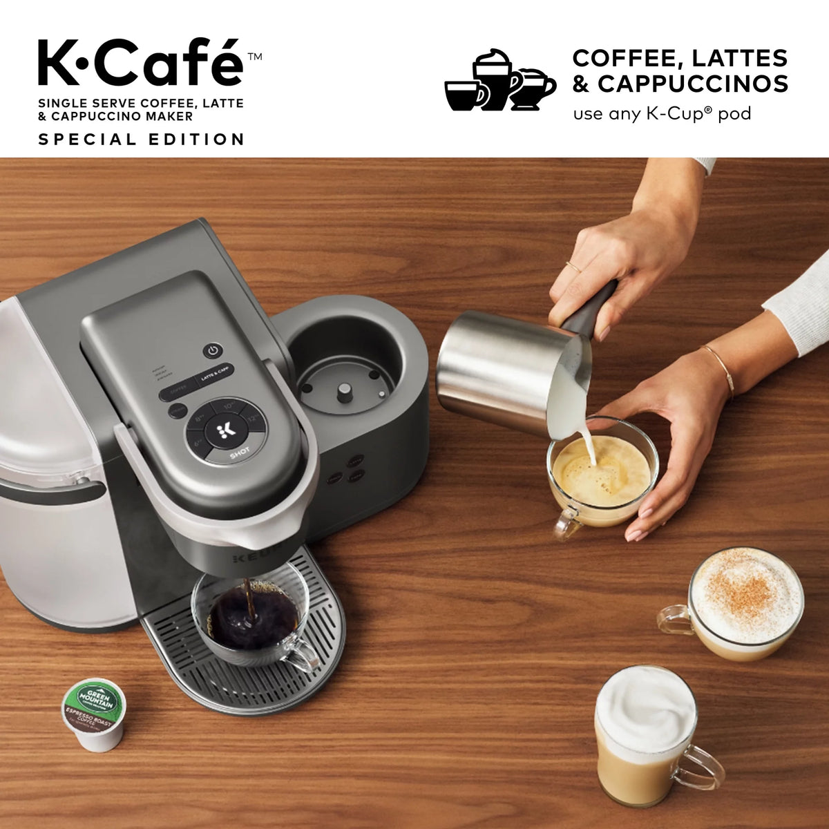 Single Serve K-Cup Pod Coffee, Latte and Cappuccino Maker I842