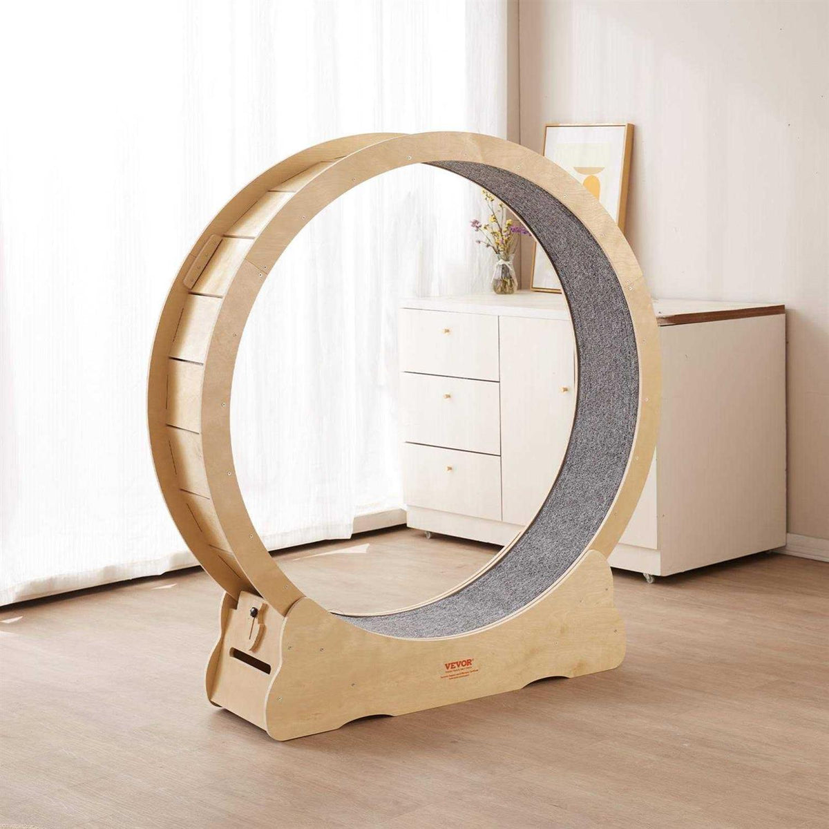 Large Cat Exercise Wheel with Detachable Carpet and Cat Teaser L835