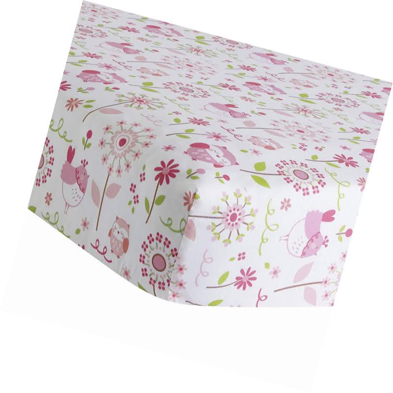 Pink/White 3 Piece Crib Bedding Set O543088