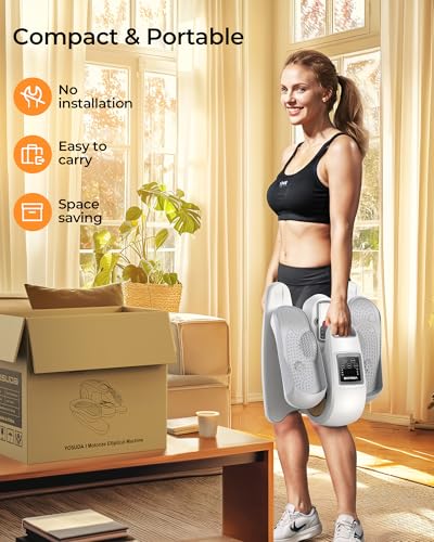 Under Desk Elliptical Electric Leg Exerciser with Remote Control W7754