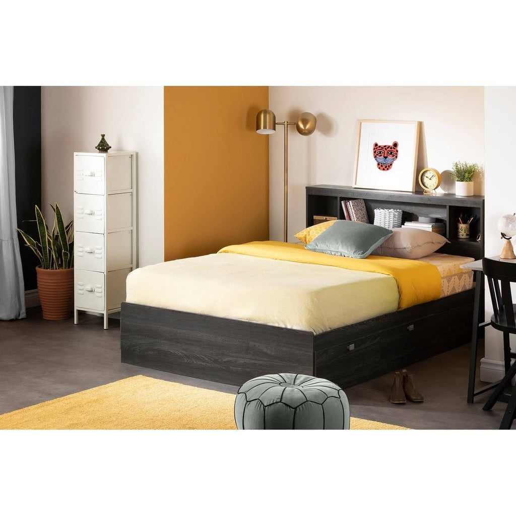 White Full Bookcase Headboard O55836