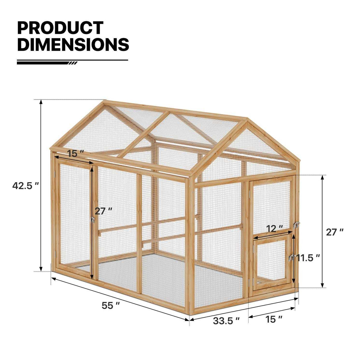 Outdoor Chicken Coop with Roosting Rods K5348