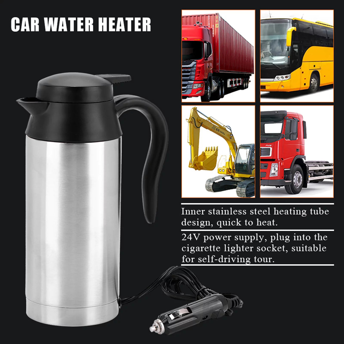 Portable 750ml 24V Car Water Heater Bottle H288