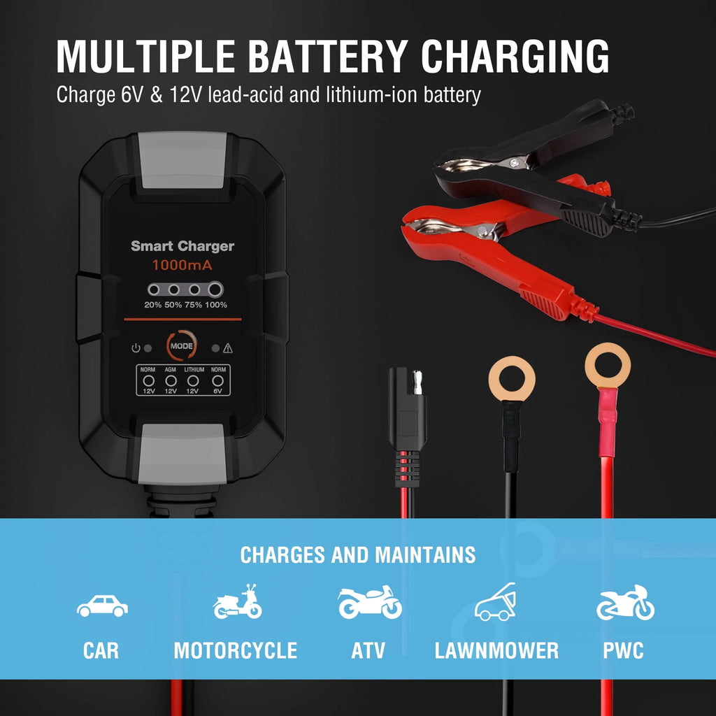 6V/12V 1A Trickle Charger Battery Maintainer J1213