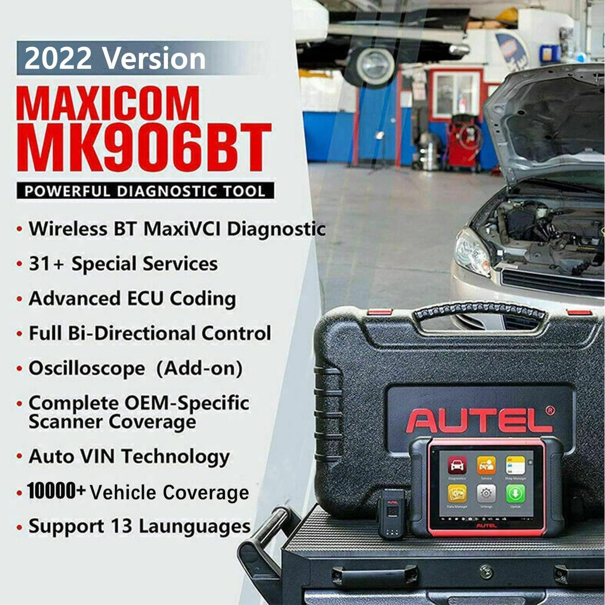 Autel Scanner MaxiCOM MK906BT Auto Diagnostic Scan Tool N7854