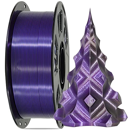 6 Spools Bicolor Dual Color 1.75mm 3D Printer Filament Bundle, Silk PLA, 250g X 6 Spools U4515