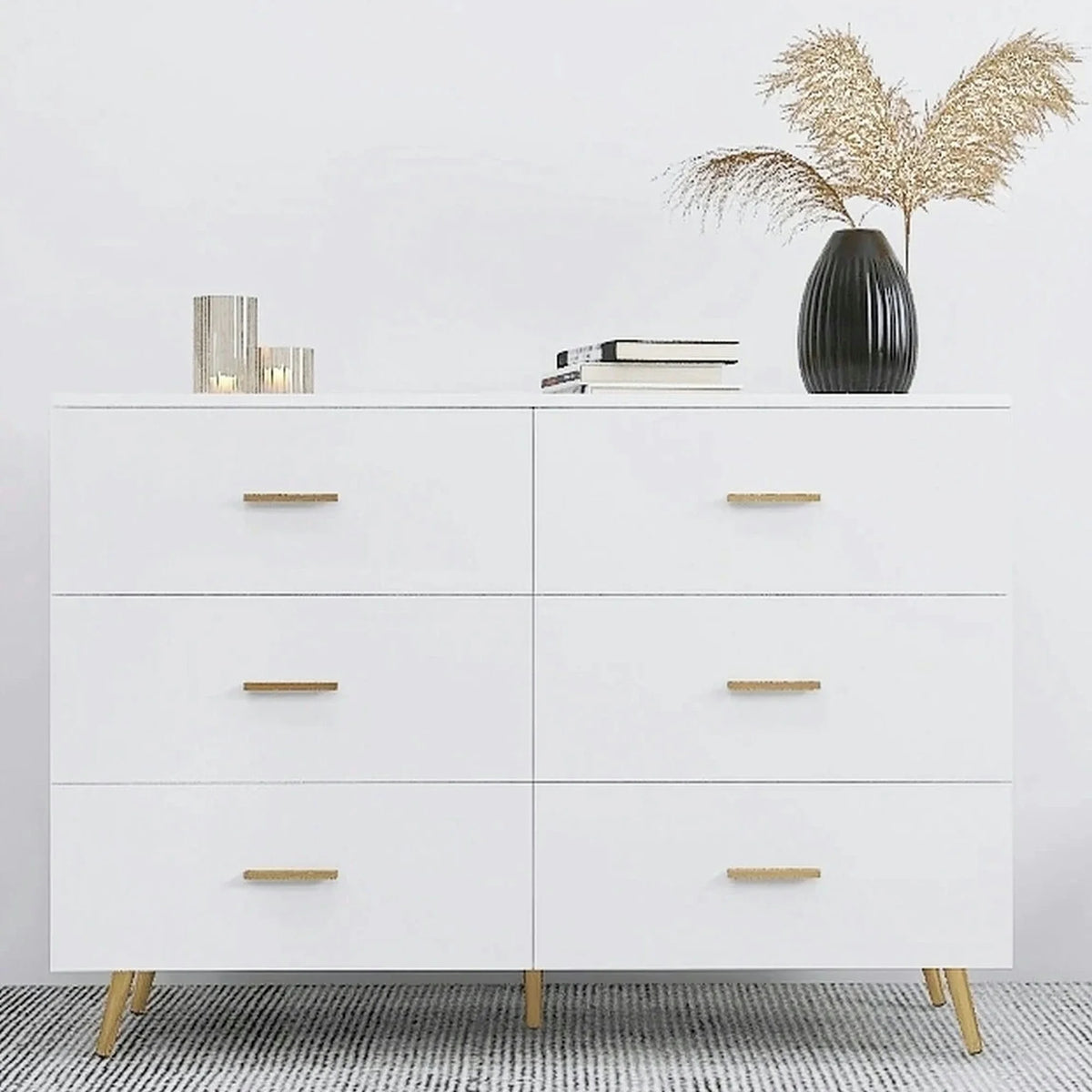 White 6 Drawer Dresser K965