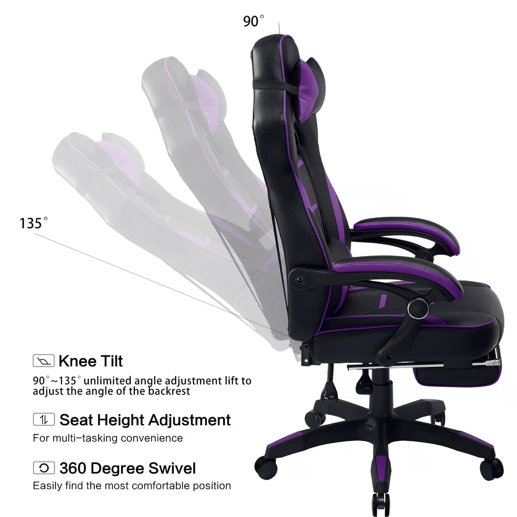 Purple Ergonomic Swivel Gaming Chair M826407