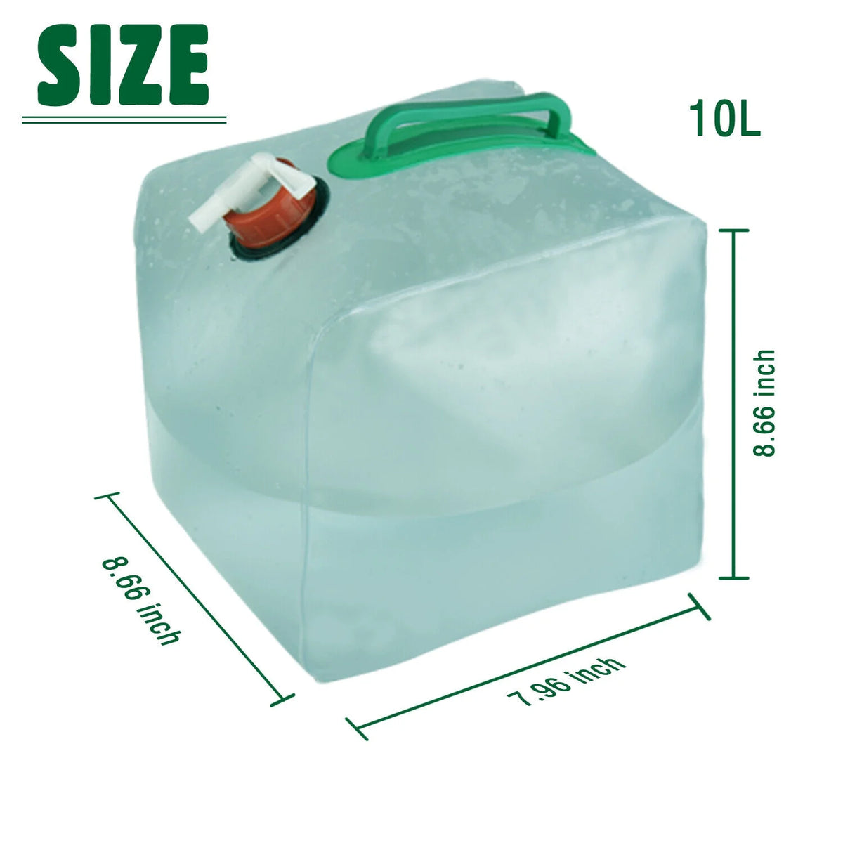 Collapsible Water Container With Spigot 2.6-5.2 Gallon Camping Water Storage Jug T692