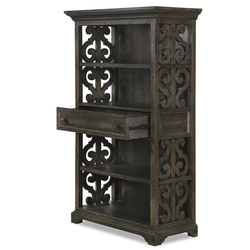 4 Shelf Bookcase in Weathered Peppercorn X4032
