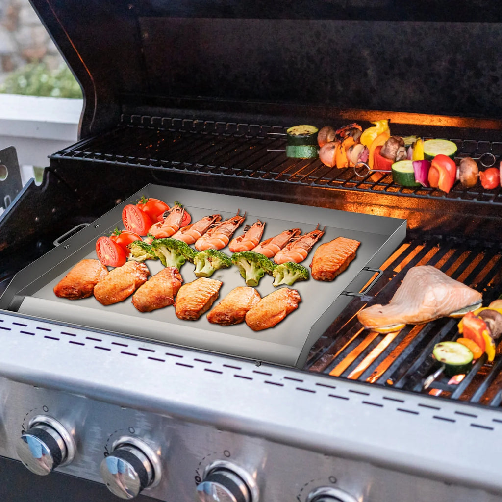 Stainless Steel Flat Top Griddle 32" X 17" with 2 Handles M111