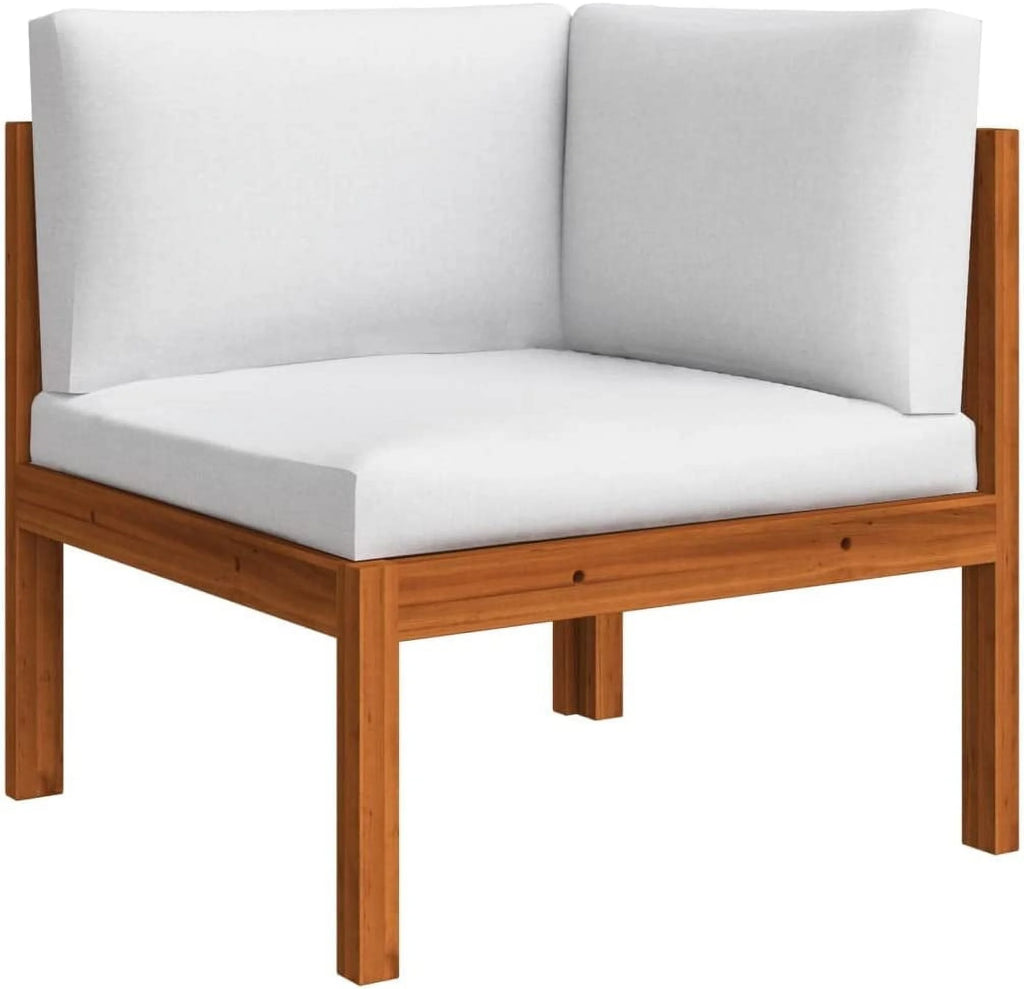 12 Piece Cream Solid Acacia Wood Patio Lounge Set Z245