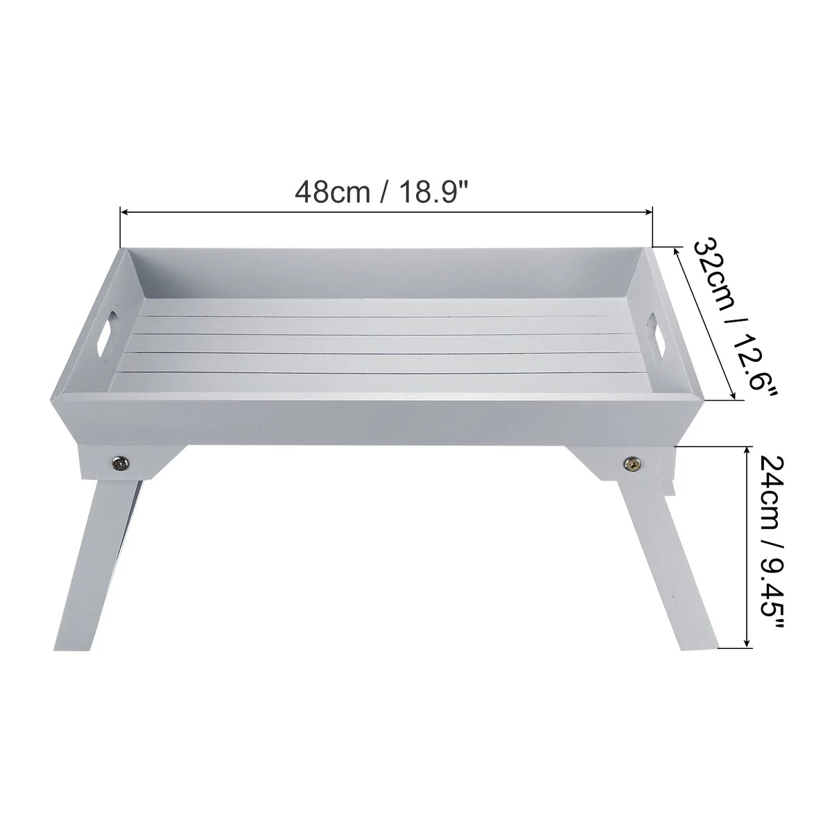 Folding Legs Portable Wooden Table Bed Tray Grey N305