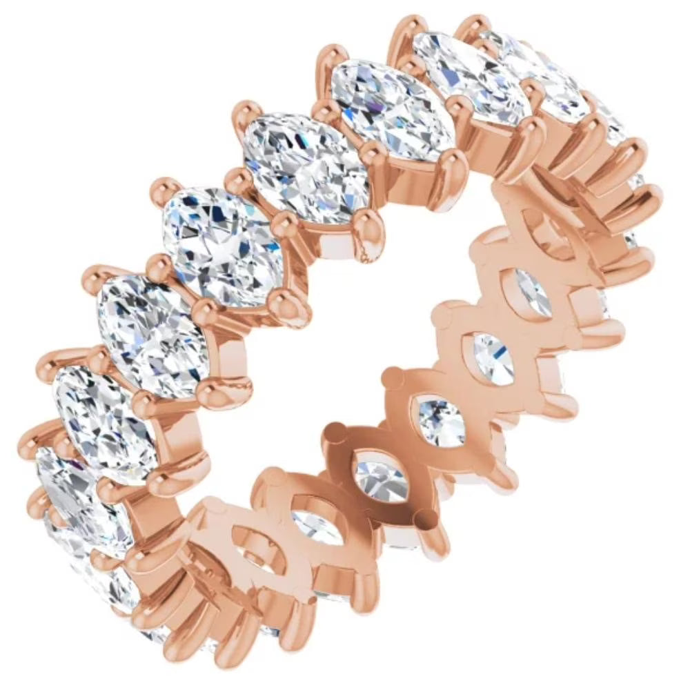 14k White Yellow or Rose Gold Marquise Diamond Eternity Ring D279500